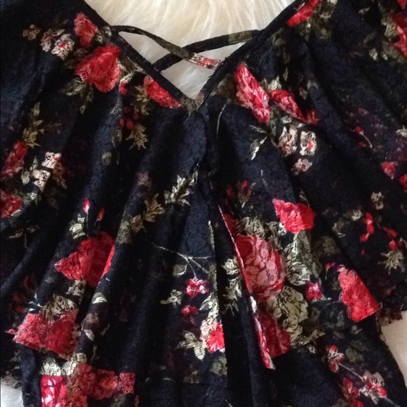 Floral, Lace V Back & Front Bodysuit - Picture 8 of 8